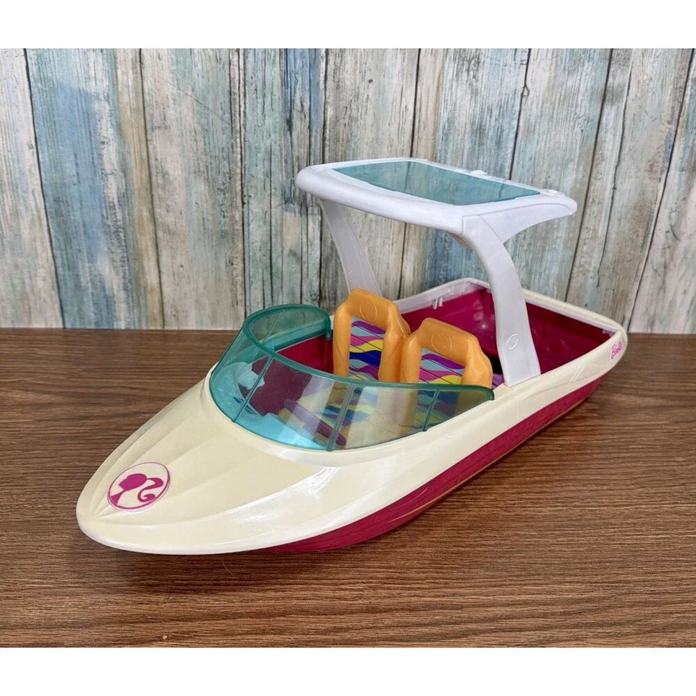 Barbie Pink White Floating Boat Dolphin Magic Ocean View Seats Fits 11